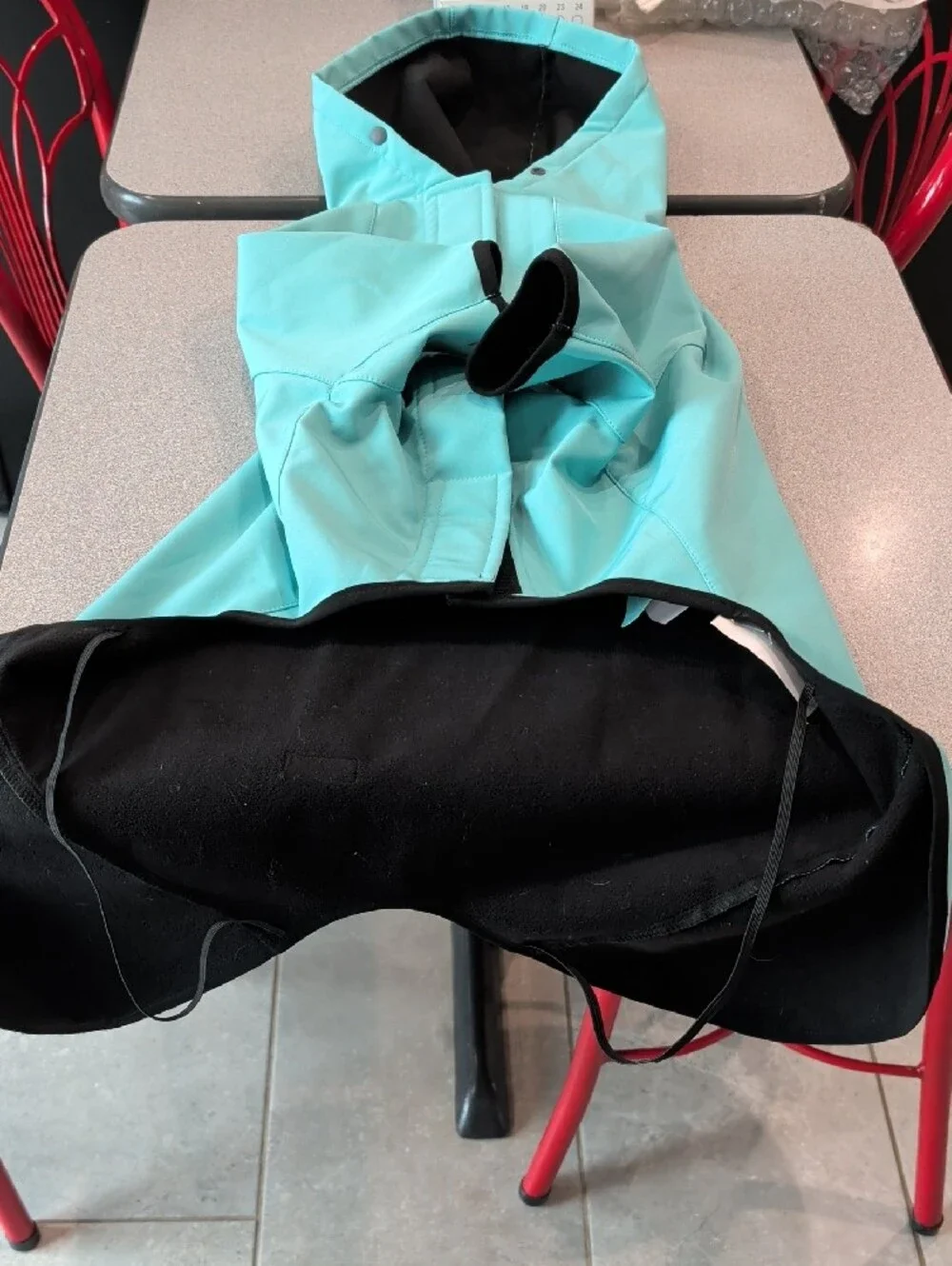 Kohl's Black and Teal Dog Jacket with Hood